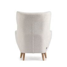 Load image into Gallery viewer, Patio armchair in white bouclé with solid, beech wood legs FSC Mix Credit - image 5