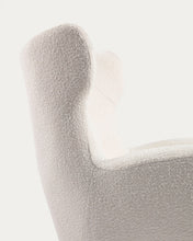 Load image into Gallery viewer, Patio armchair in white bouclé with solid, beech wood legs FSC Mix Credit - image 9
