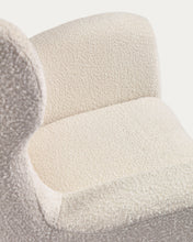 Load image into Gallery viewer, Patio armchair in white bouclé with solid, beech wood legs FSC Mix Credit - image 10