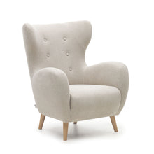 Load image into Gallery viewer, Patio beige armchair with solid beech wood legs FSC Mix Credit