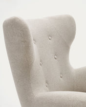 Load image into Gallery viewer, Patio beige armchair with solid beech wood legs FSC Mix Credit - image 10