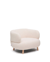 Load image into Gallery viewer, Luisa armchair in ecru boucle with solid beech wood legs 90 cm