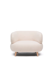 Load image into Gallery viewer, Luisa armchair in ecru boucle with solid beech wood legs 90 cm - image 2