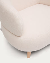 Load image into Gallery viewer, Luisa armchair in ecru boucle with solid beech wood legs 90 cm - image 8