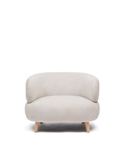 Load image into Gallery viewer, Luisa armchair in chenille pearl with solid beech wood legs 90 cm - image 2