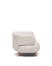 Load image into Gallery viewer, Luisa armchair in chenille pearl with solid beech wood legs 90 cm - image 3