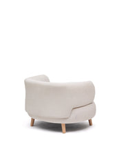 Load image into Gallery viewer, Luisa armchair in chenille pearl with solid beech wood legs 90 cm - image 4