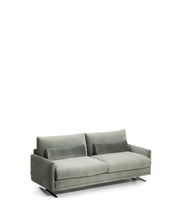 Load image into Gallery viewer, Veliro green velvet 2-seater sofa with steel legs in black finish 210cm FSC Mix Credit - image 2