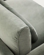 Load image into Gallery viewer, Veliro green velvet 2-seater sofa with steel legs in black finish 210cm FSC Mix Credit - image 10