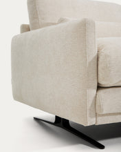 Load image into Gallery viewer, Veliro beige chenille 3-seater sofa with black steel legs 240cm FSC Mix Credit - image 9