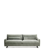 Load image into Gallery viewer, Veliro green velvet 3-seater sofa with black steel legs 240cm FSC Mix Credit