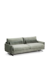 Load image into Gallery viewer, Veliro green velvet 3-seater sofa with black steel legs 240cm FSC Mix Credit - image 2