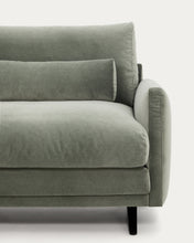 Load image into Gallery viewer, Veliro green velvet 3-seater sofa with black steel legs 240cm FSC Mix Credit - image 9