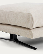 Load image into Gallery viewer, Veliro beige chenille footrest with black steel legs 85 x 90cm FSC Mix Credit - image 4