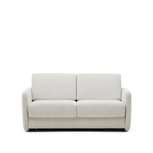 Load image into Gallery viewer, Nuala 2-seater sofa bed in pearl-coloured chenille 184cm