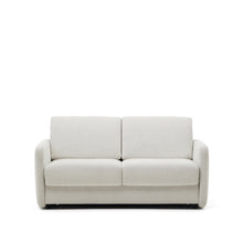 Load image into Gallery viewer, Nuala 2-seater sofa bed in pearl-coloured chenille 184cm - image 2