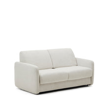 Load image into Gallery viewer, Nuala 2-seater sofa bed in pearl-coloured chenille 184cm - image 3