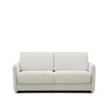 Load image into Gallery viewer, Nuala 3-seater sofa bed in pearl-coloured chenille 204cm