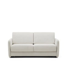 Load image into Gallery viewer, Nuala 3-seater sofa bed in pearl-coloured chenille 204cm - image 2