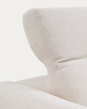 Load image into Gallery viewer, Lares 3-seater sofa with motorised sliding seats and reclining headrest in beige chenille 255cm - image 12