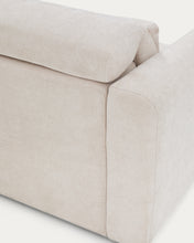 Load image into Gallery viewer, Lares 3-seater sofa with motorised sliding seats and reclining headrest in beige chenille 255cm - image 13
