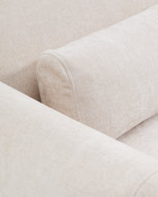 Load image into Gallery viewer, Lares 3-seater sofa with motorised sliding seats and reclining headrest in beige chenille 255cm - image 14