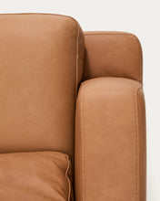 Load image into Gallery viewer, Gala 3-seater sofa in brown leather 210cm - image 6