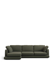Load image into Gallery viewer, Gala 4-seater sofa with left-hand chaise longue in dark green chenille FSC Mix Credit 300 cm