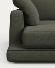 Load image into Gallery viewer, Gala 4-seater sofa with left-hand chaise longue in dark green chenille FSC Mix Credit 300 cm - image 5