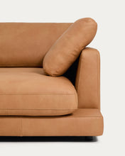 Load image into Gallery viewer, Gala 4-seater leather sofa with right chaise longue brown 300cm - image 5