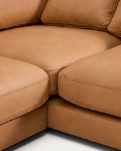 Load image into Gallery viewer, Gala 4-seater leather sofa with right chaise longue brown 300cm - image 7