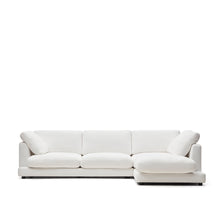 Load image into Gallery viewer, Gala 4-seater sofa with right chaise longue in white chenille FSC Mix Credit 300cm