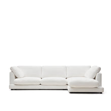 Load image into Gallery viewer, Gala 4-seater sofa with right chaise longue in white chenille FSC Mix Credit 300cm - image 2