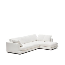 Load image into Gallery viewer, Gala 4-seater sofa with right chaise longue in white chenille FSC Mix Credit 300cm - image 3