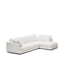 Load image into Gallery viewer, Gala 4-seater sofa with right chaise longue in white chenille FSC Mix Credit 300cm - image 4
