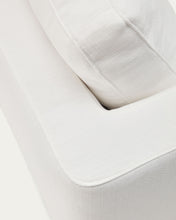 Load image into Gallery viewer, Gala 4-seater sofa with right chaise longue in white chenille FSC Mix Credit 300cm - image 12