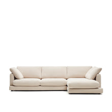 Load image into Gallery viewer, Gala 4-seater sofa with right chaise longue in beige chenille FSC Mix Credit 300cm - image 2