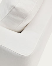 Load image into Gallery viewer, Gala 3-seater sofa with double chaise longue in white chenille FSC Mix Credit 210cm - image 8