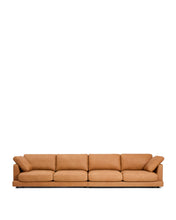 Load image into Gallery viewer, Gala 6-seater sofa in brown leather 390cm
