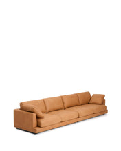 Load image into Gallery viewer, Gala 6-seater sofa in brown leather 390cm - image 2