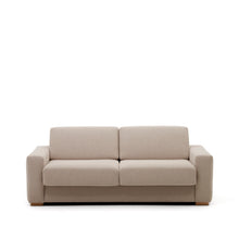 Load image into Gallery viewer, Anley beige 3-seater sofa bed with solid beech wood legs 224cm FSC Mix Credit - image 2