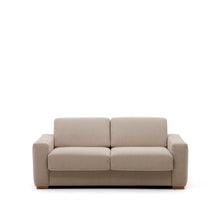 Load image into Gallery viewer, Anley beige 2-seater sofa bed with solid beech wood legs 204cm FSC Mix Credit - image 2