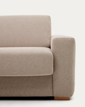 Load image into Gallery viewer, Anley beige 2-seater sofa bed with solid beech wood legs 204cm FSC Mix Credit - image 9