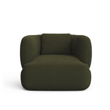 Load image into Gallery viewer, Martina dark green bouclé swivel armchair with cushion FSC Mix Credit - image 2