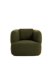 Load image into Gallery viewer, Martina dark green bouclé swivel armchair with cushion FSC Mix Credit - image 6