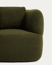 Load image into Gallery viewer, Martina dark green bouclé swivel armchair with cushion FSC Mix Credit - image 8