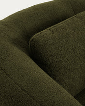 Load image into Gallery viewer, Martina dark green bouclé swivel armchair with cushion FSC Mix Credit - image 9