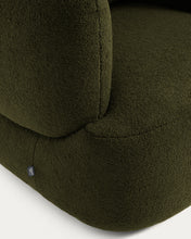 Load image into Gallery viewer, Martina dark green bouclé swivel armchair with cushion FSC Mix Credit - image 10