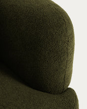 Load image into Gallery viewer, Martina dark green bouclé swivel armchair with cushion FSC Mix Credit - image 11
