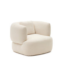 Load image into Gallery viewer, Martina ecru bouclé swivel armchair with cushion FSC Mix Credit
